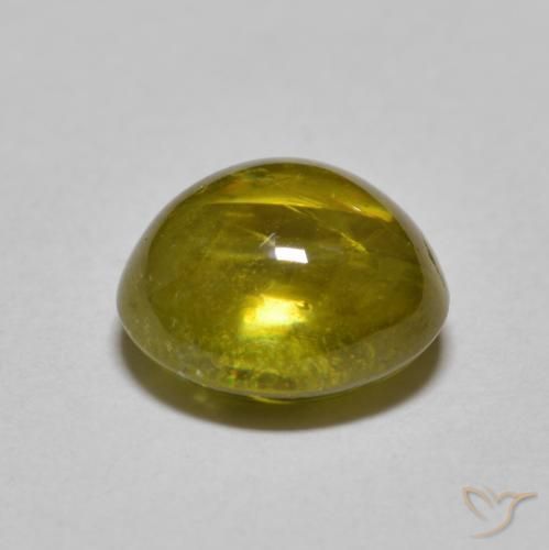9,17 ctw natürlicher Erdiges Grün Sphene, Oval, Lichtdurchlässig