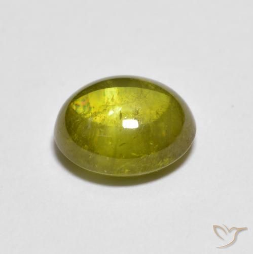 9,17 ctw natürlicher Warmes Waldgrün Sphene, Oval, Transparent