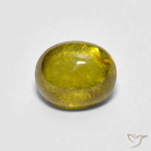 1.13ct Natürlicher Dunkel gelb Sphene, Oval, Transparent