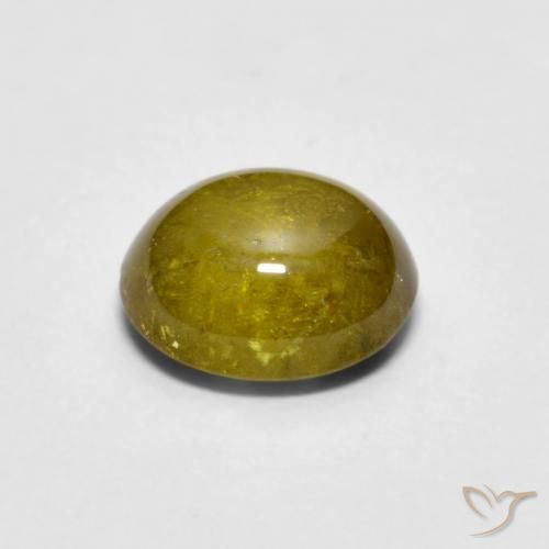 9,17 ctw natürlicher Dunkel gelb Sphene, Oval, Transparent