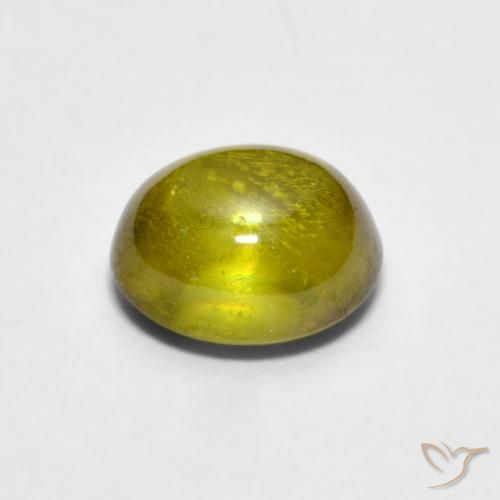 9,17 ctw natürlicher Warmes Grün Sphene, Oval, Transparent