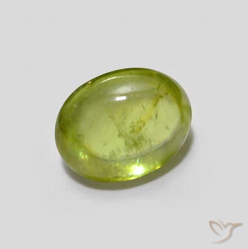 9,17 ctw natürlicher Olivgrün Sphene, Oval, Transparent