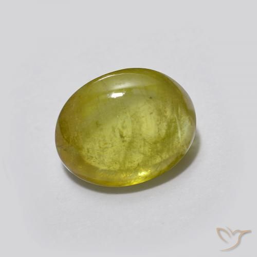 9,17 ctw natürlicher Warmes Grün Sphene, Oval, Transparent