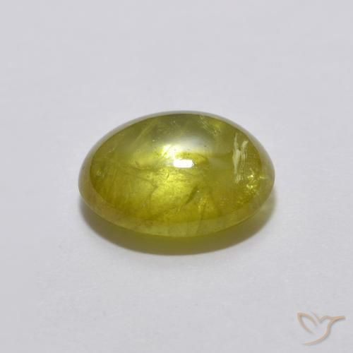 9,17 ctw natürlicher Warmes Grün Sphene, Oval, Transparent