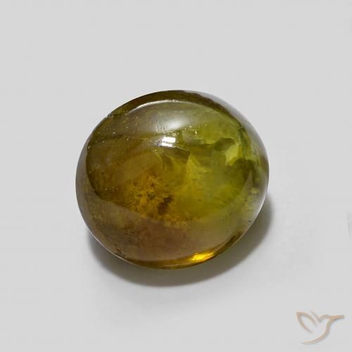 9,17 ctw natürlicher Warmes Grün Sphene, Oval, Lichtdurchlässig