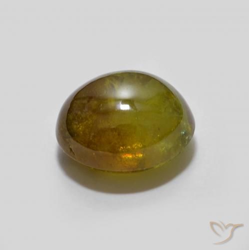 9,17 ctw natürlicher Warmes Grün Sphene, Oval, Lichtdurchlässig