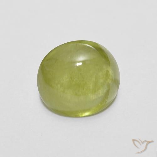 1.66ct Natürlicher Olivgrün Sphene, Oval, Lichtdurchlässig