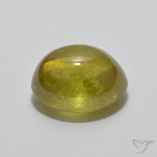 9,17 ctw natürlicher Mittelgrün Sphene, Oval, Transparent