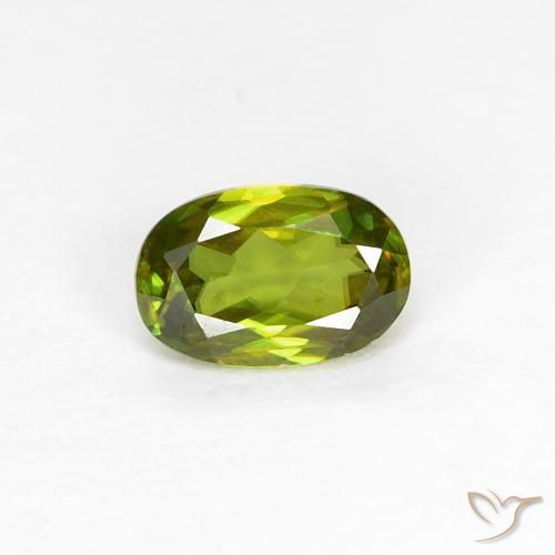 0.38ct Natürlicher Medium Dark-Green Sphene, Oval, VS