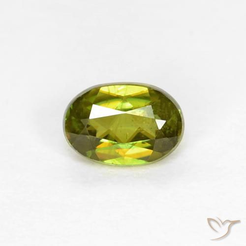 0.42ct Natürlicher Medium Dark-Green Sphene, Oval, VS