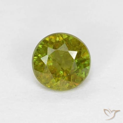 0.40ct Natürlicher Warmes Waldgrün Sphene, Runden, VS