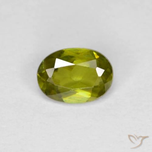 9,17 ctw natürlicher Warmes Erdgrün Sphene, Oval, VS