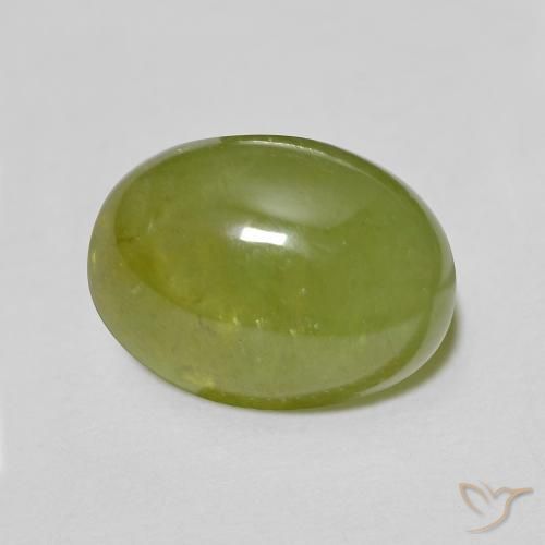 9,17 ctw natürlicher Olivgrün Sphene, Oval, Lichtdurchlässig