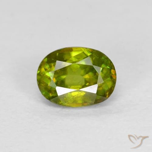 9,17 ctw natürlicher Medium Dark-Green Sphene, Oval, VVS-VS