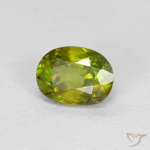 9,17 ctw natürlicher Medium Dark-Green Sphene, Oval, VVS-VS