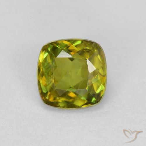 0.48ct Natürlicher Mittelgrün Sphene, Kissen, VVS-VS