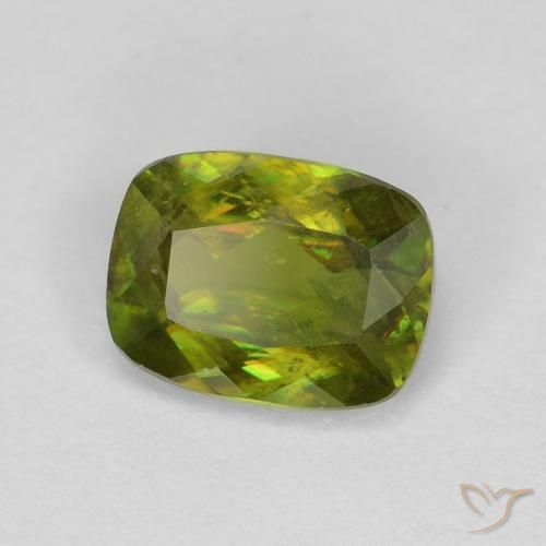 9,17 ctw natürlicher Waldgrün Sphene, Kissen, VS