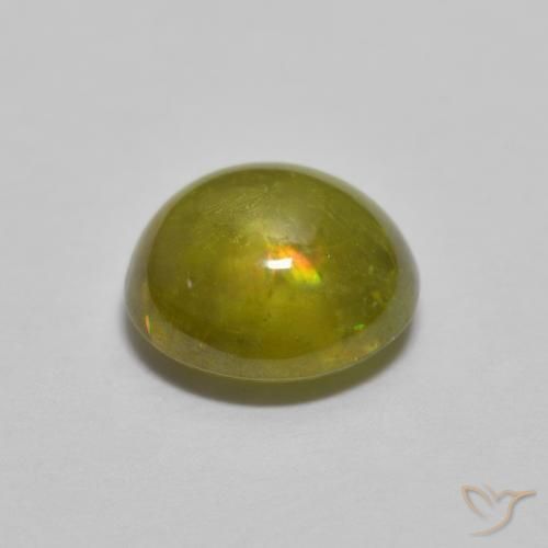9,17 ctw natürlicher Warmes Waldgrün Sphene, Oval, Transparent