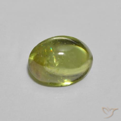 9,17 ctw natürlicher Lebendiges Gelbgrün Sphene, Oval, Transparent