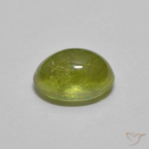 9,17 ctw natürlicher Lebendiges Gelbgrün Sphene, Oval, Transparent