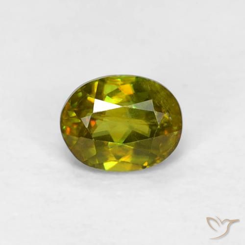 0.37ct Natürlicher Mittelgrün Sphene, Oval, VVS-VS