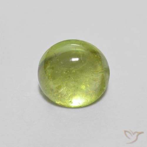 0.89ct Natürlicher gelblich-grün Sphene, Oval, Transparent, Photo A