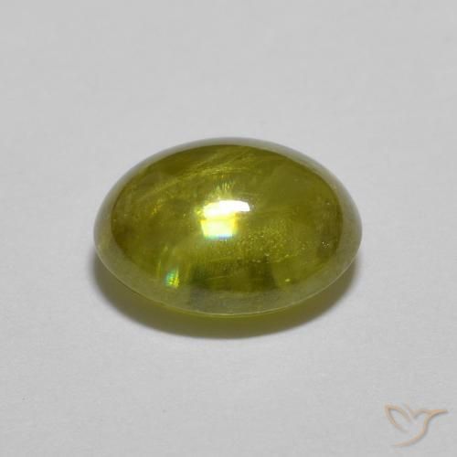 9,17 ctw natürlicher Warmes Waldgrün Sphene, Oval, Transparent