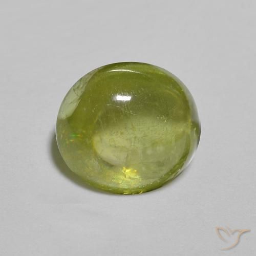 9,17 ctw natürlicher Olivgrün Sphene, Oval, Transparent