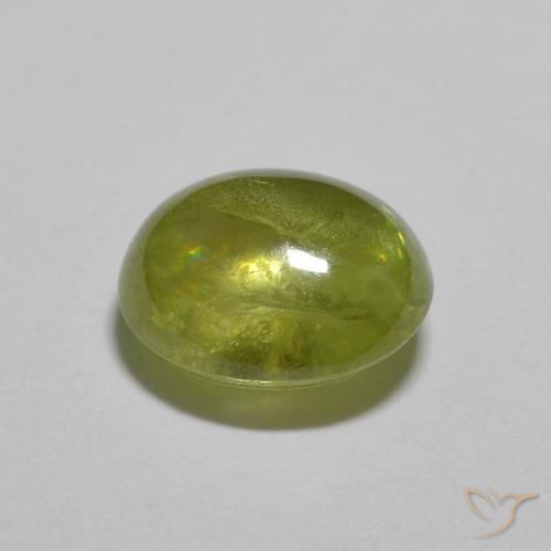9,17 ctw natürlicher Olivgrün Sphene, Oval, Transparent