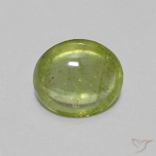 1.07ct Natürlicher Olivgrün Sphene, Oval, Transparent