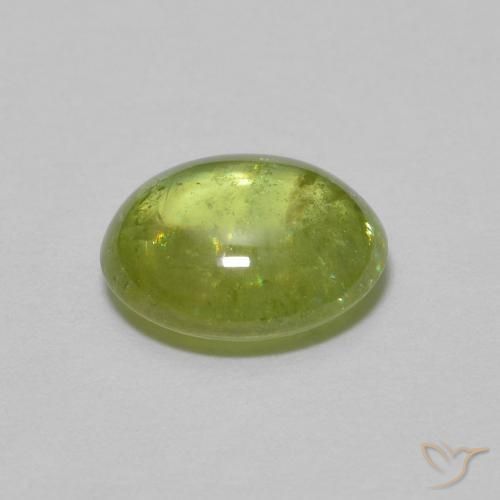 9,17 ctw natürlicher Olivgrün Sphene, Oval, Transparent