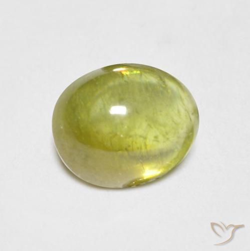 9,17 ctw natürlicher hellgrünlich-gelb Sphene, Oval, Transparent