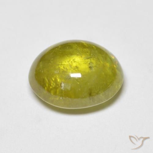 9,17 ctw natürlicher Ananas Gelb Sphene, Oval, Transparent