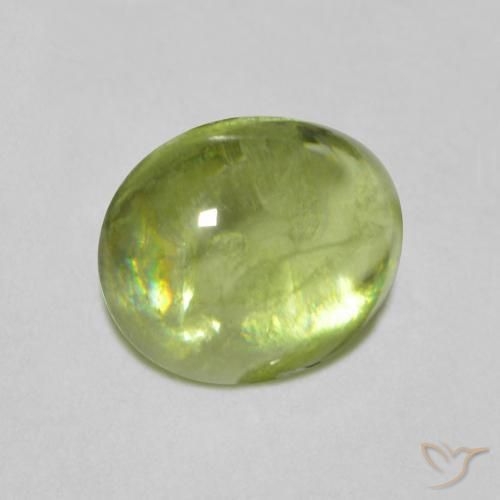 9,17 ctw natürlicher Leichtes lebendiges Grün Sphene, Oval, Transparent