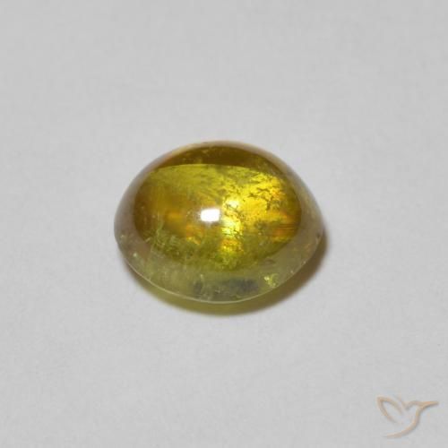 9,17 ctw natürlicher Warmes Grün Sphene, Oval, Transparent
