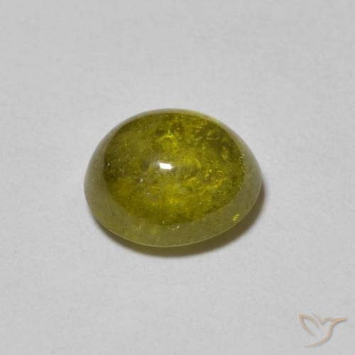 9,17 ctw natürlicher Warmes Grün Sphene, Oval, Lichtdurchlässig