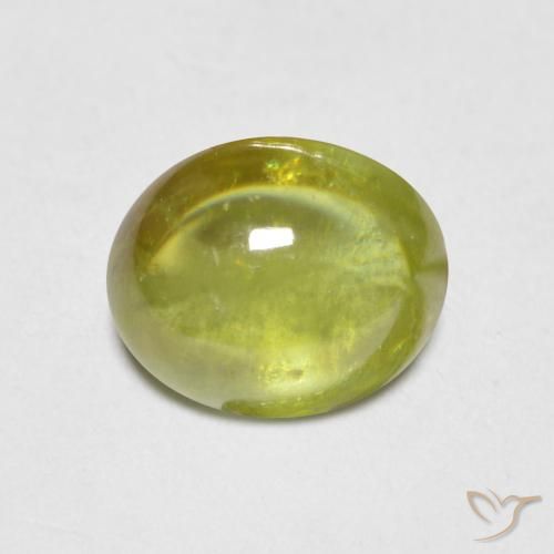 1.37ct Natürlicher Warmes Erdgrün Sphene, Oval, Transparent