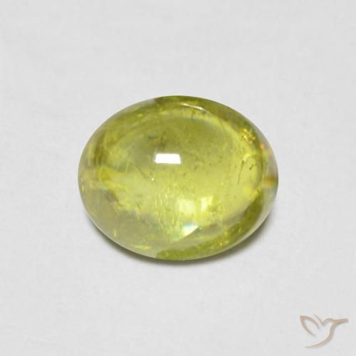 0.98ct Natürlicher Warmes Erdgrün Sphene, Oval, Transparent