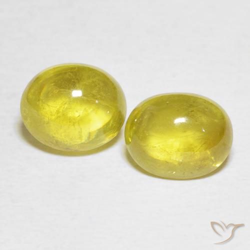 4.25ctw Natürlicher Mittelgelb Sphene, Oval, Transparent