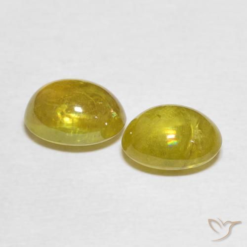 3.52 ct natürliche Mittelgelb Sphene-Edelsteine, Oval, Transparent