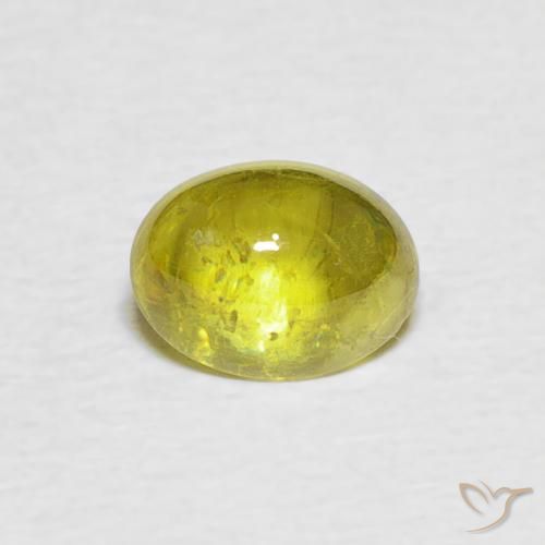 1.23ct Natürlicher Warmes Erdgrün Sphene, Oval, Transparent