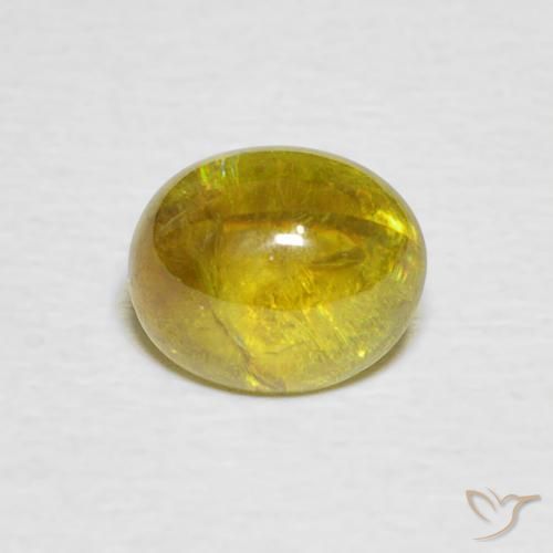1.78ct Natürlicher Mittelgelb Sphene, Oval, Transparent