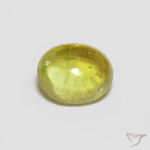 1.58ct Natürlicher grünlich-gelb Sphene, Oval, Transparent