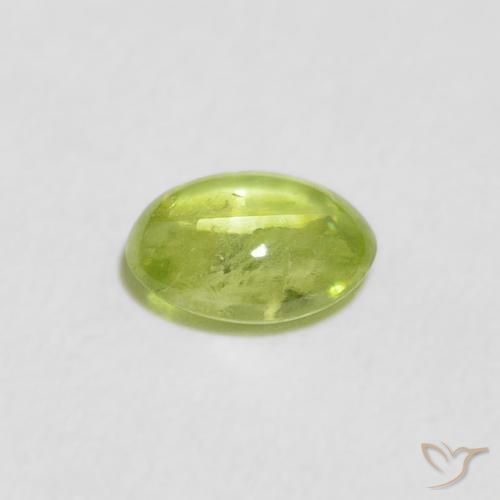 9,17 ctw natürlicher Lebendiges Gelbgrün Sphene, Oval, Transparent