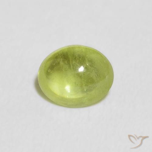 0.76ct Natürlicher Lebendiges Gelbgrün Sphene, Oval, Transparent