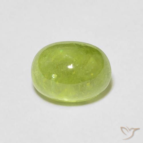 1.64ct Natürlicher Mittelgrün Sphene, Oval, Transparent