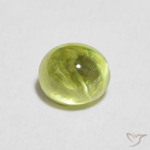 0.65ct Natürlicher Helles Waldgrün Sphene, Oval, Transparent