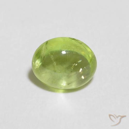 0.65ct Natürlicher Lebendiges grün Sphene, Oval, Transparent