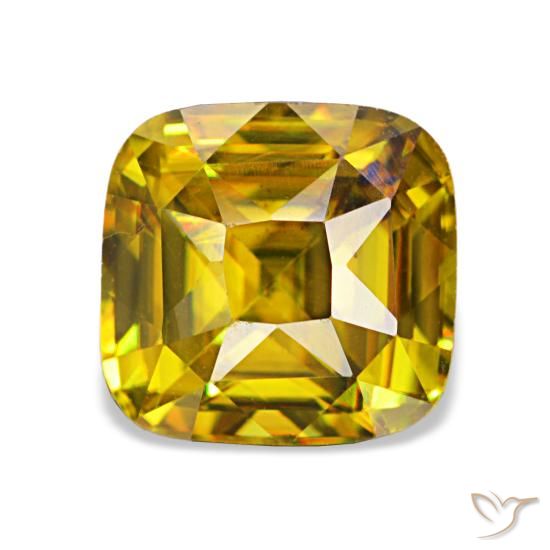 1,97 ctw natürlicher goldener Sphen, Kissenschliff, VVS-VS