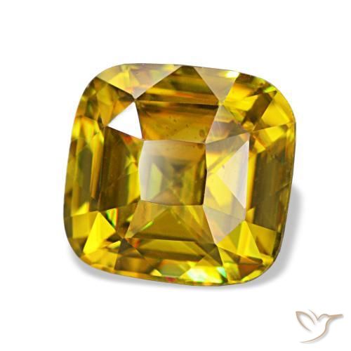 1,97 ctw natürlicher goldener Sphen, Kissenschliff, VVS-VS